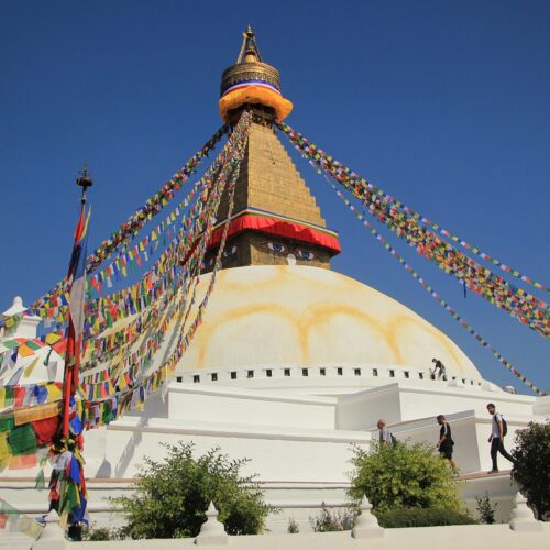 Stupa di Boudhanath (noto anche come Boudha o Bodnath), situato a Kathmandu, in Nepal